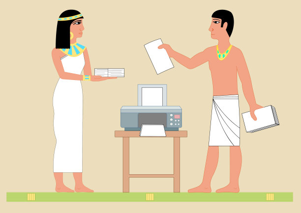 古埃及女孩抄写和印刷图片下载