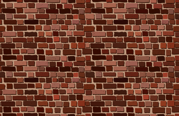 向量老砖墙背景。无缝模式图片下载