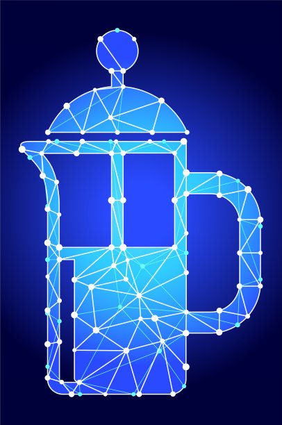 法式Press蓝色三角形节点矢量模式图片下载