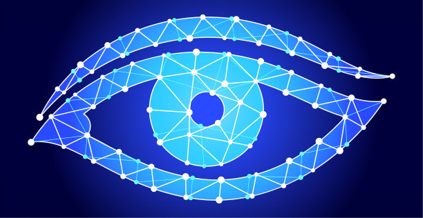 眼睛蓝色三角形节点向量模式图片下载