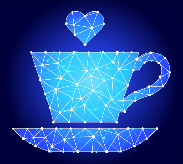 爱喝蓝色三角形节点向量模式图片下载