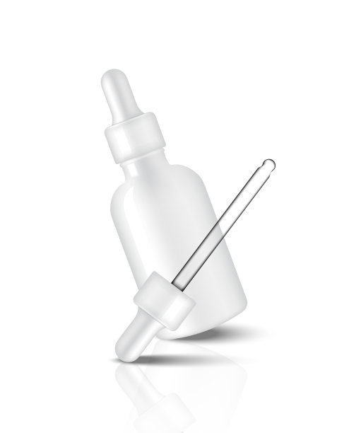 模拟现实的白色滴或吸液瓶精油或护肤血清背景插图图片下载