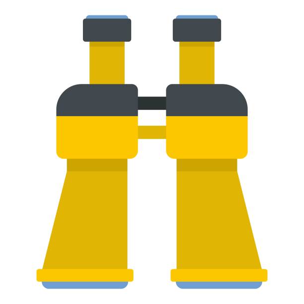 双筒望远镜图标，平面风格图片下载