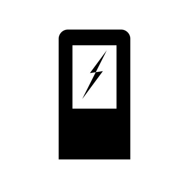 电动汽车充电站黑色图标。图片下载