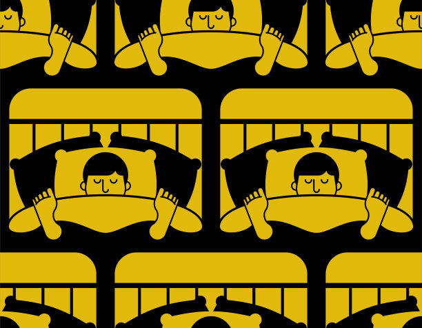 男人在床上睡得天衣无缝。男人睡的背景。男性饰品的卧铺。矢量纹理图片下载