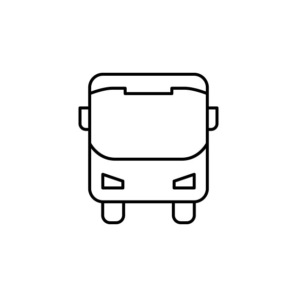 公共汽车图标。元素简单的图标为网站，网页设计，移动应用程序，信息图形。细线图标用于网站设计和开发，应用程序开发图片下载