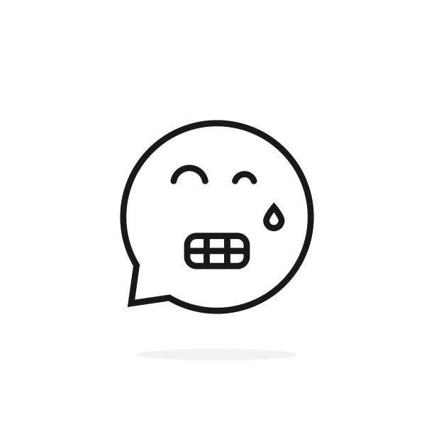 细线紧张的emoji语音泡泡图片下载