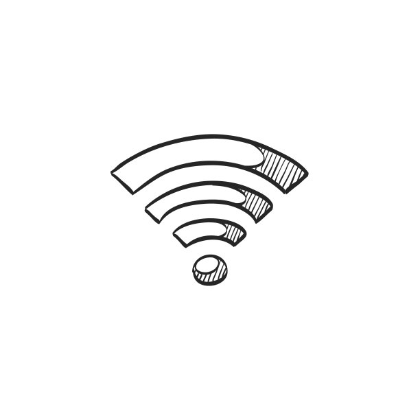 无线网络标志素描图标图片下载