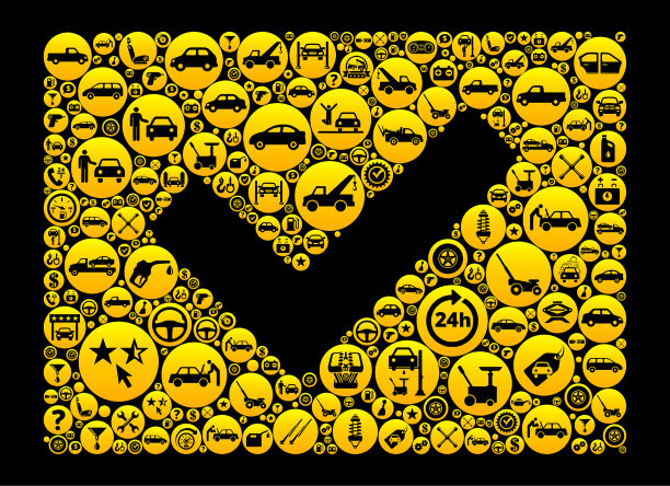 检查标记汽车和汽车维修图标背景图片下载