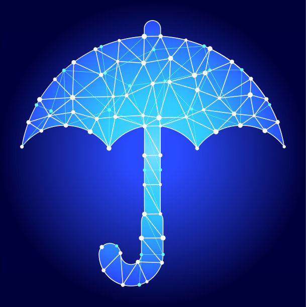 伞蓝色三角形节点向量模式图片下载