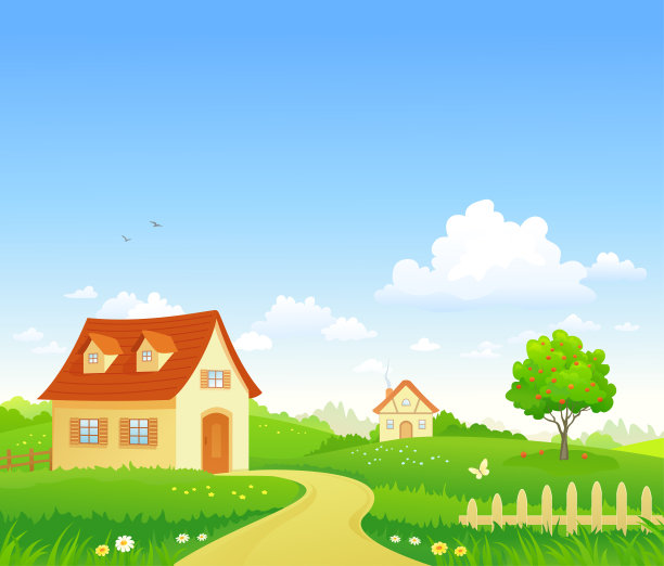 卡通夏天村图片下载