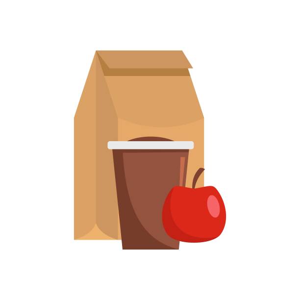 午餐包图标，平面风格图片下载