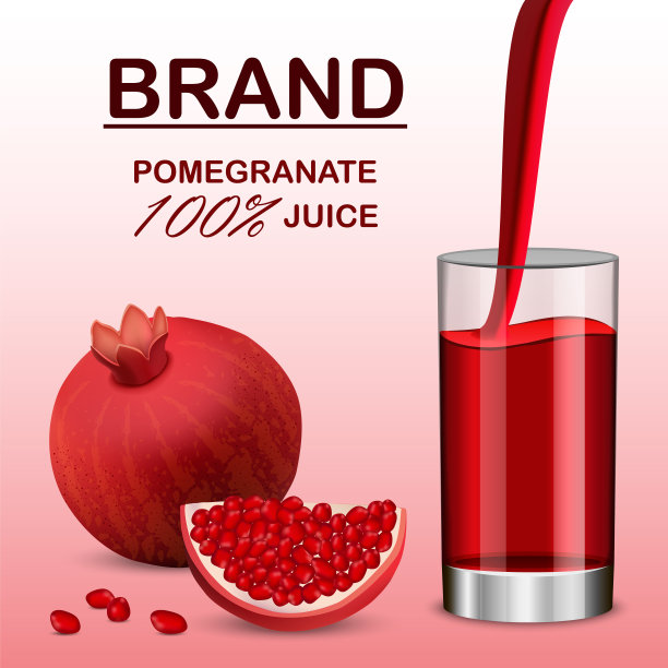 石榴汁概念背景，写实风格图片下载