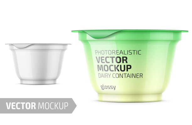 白色酸奶罐模板。图片下载