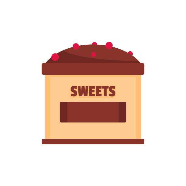糖果销售图标，扁平化风格。图片下载