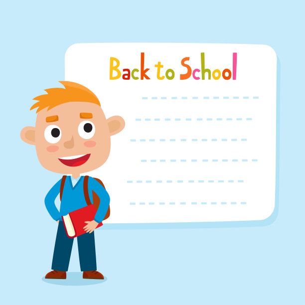 可爱的红发小男孩拿着一张空白海报图片下载