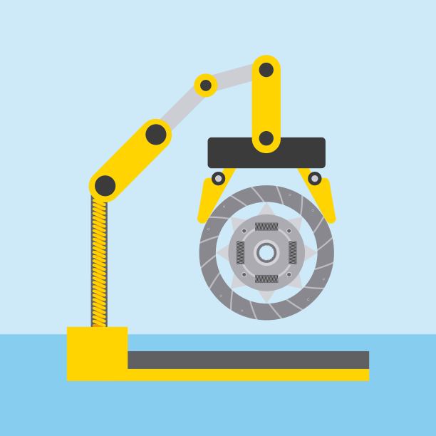 汽车工业机械臂与离合器盘图片下载
