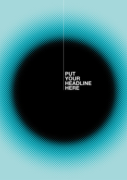 模糊的黑色圆圈封面模板(霓虹半色调设置)图片下载