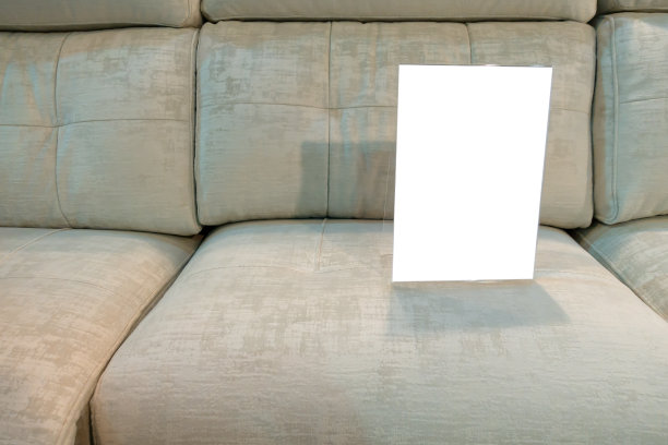 一个待售的沙发，上面写着一个空白的信息标志图片下载