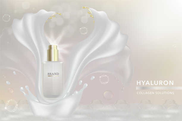 美容产品，白色化妆品容器与广告背景准备使用，豪华皮肤护理广告。图片下载