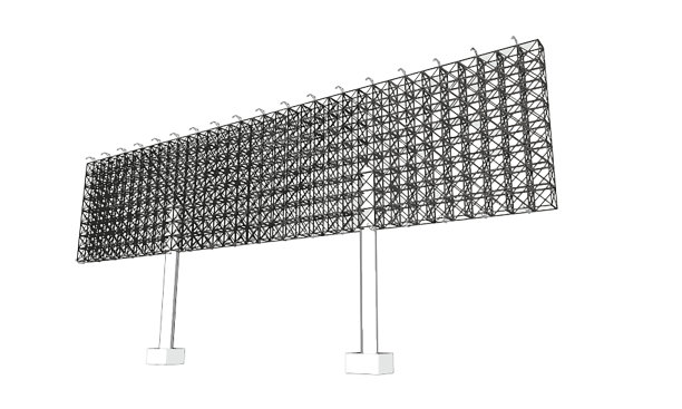 空白广告广告牌钢结构尺寸16 × 68米，约30米高，可用于广告设计或向公众发送信息或任何目的的公共关系或公关。图片下载