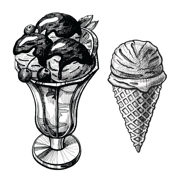 冰淇淋手绘插图集图片下载
