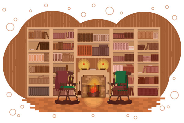 舒适的图书馆。图片下载