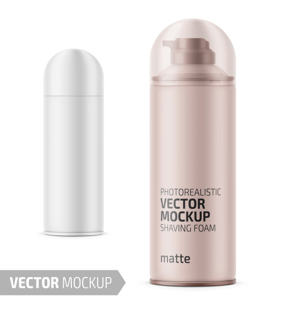 白色哑光锡罐剃须泡沫。图片下载