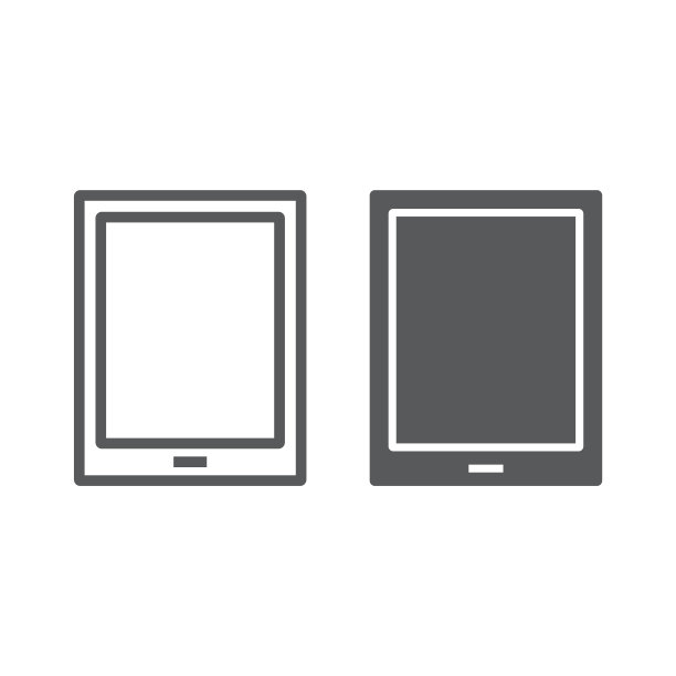 平板线条和符号图标，电子和计算机，设备标志，矢量图形，白色背景上的线性图案，eps 10。图片下载