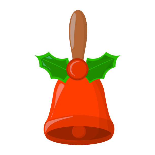 孤立的圣诞钟声图标。卡通风格。矢量插图圣诞节图片下载