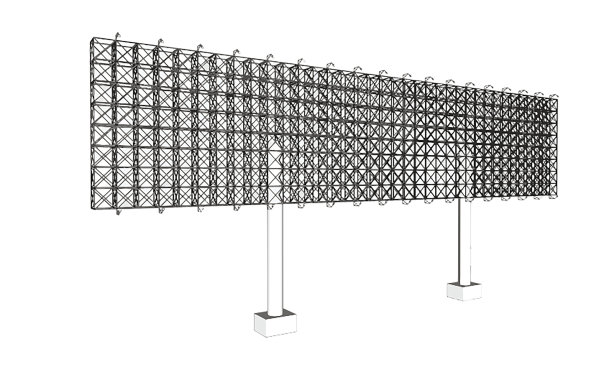 空白广告广告牌钢结构尺寸16 × 68米，约30米高，可用于广告设计或向公众发送信息或任何目的的公共关系或公关。图片下载