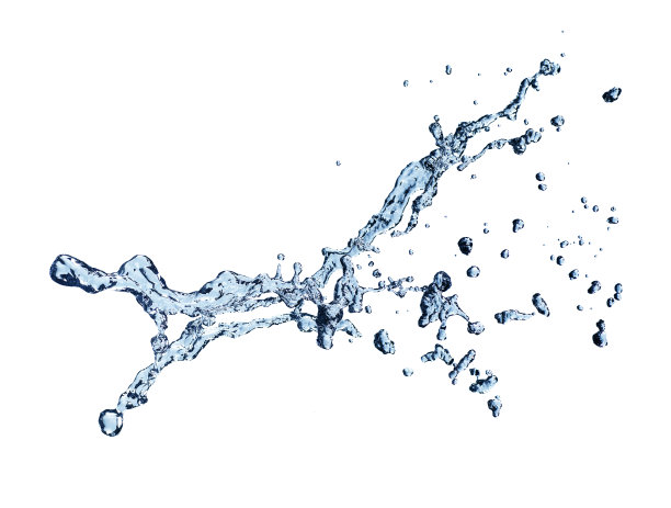 纯水飞溅孤立在白色背景图片下载