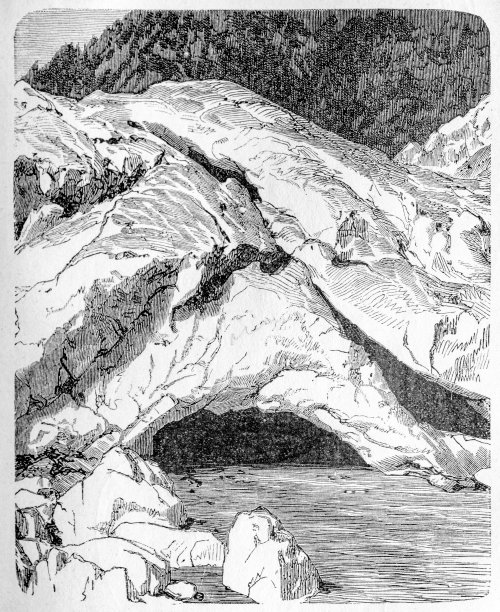 湖和洞穴底部冰川图片下载