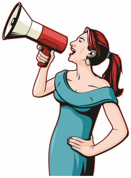 女人用扩音器图片下载