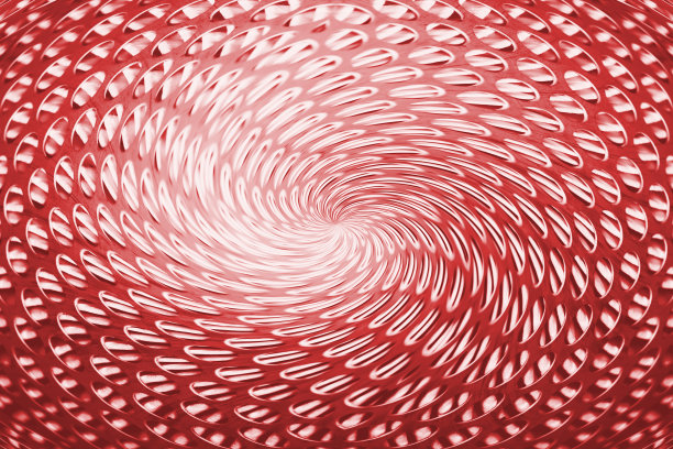 空间的球形扭曲。奇异的背景图像的虫洞的红色在中心的镜头。图片下载