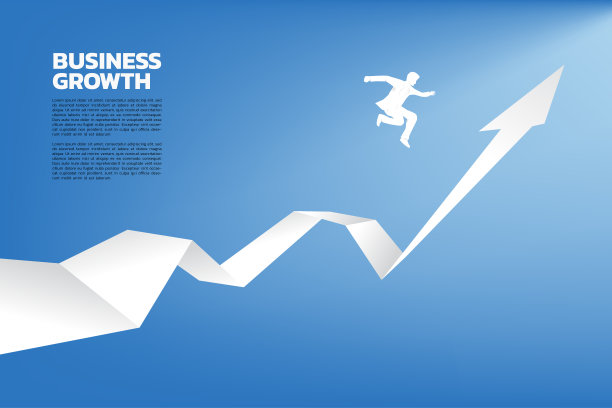 商人的剪影跳到了更高层次的图形。图片下载