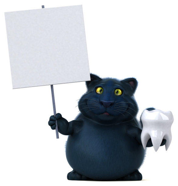 有趣的猫- 3D插图图片下载