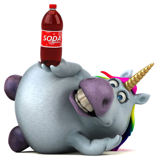 有趣的独角兽- 3D插图图片下载