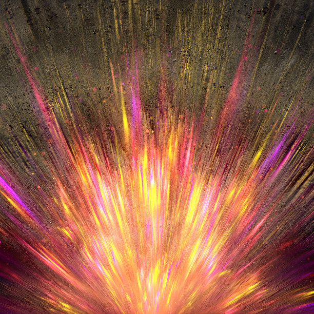 抽象的艺术构图生动的爆炸在金色的条纹表面图片下载