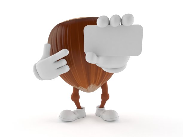 榛子字符持有空白名片图片下载