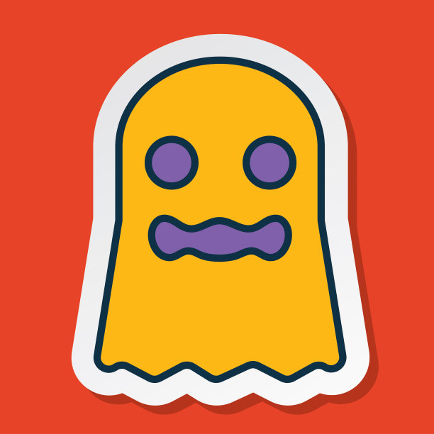 万圣节线图标贴纸幽灵图片下载