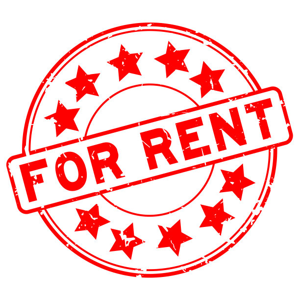 垃圾红色为租字与星形图标圆形橡胶印章印章在白色背景图片下载