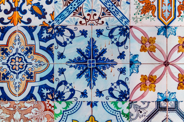 彩色葡萄牙瓷砖-阿苏莱荷斯图片下载
