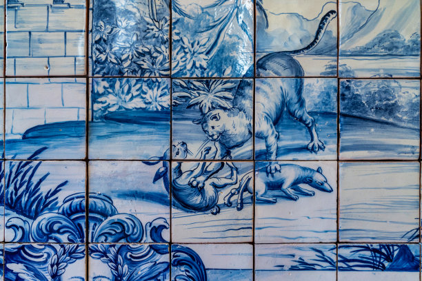 彩色葡萄牙瓷砖-阿苏莱荷斯图片下载