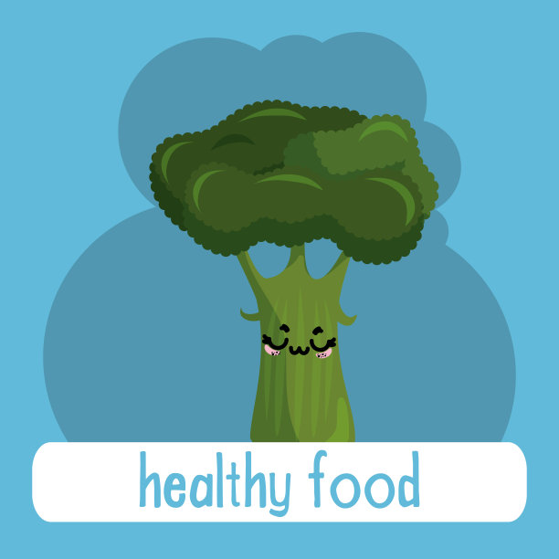 新鲜西兰花蔬菜卡哇伊特性图片下载