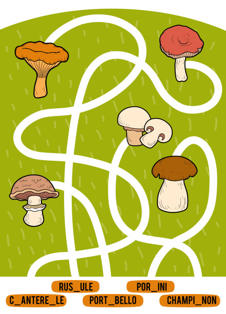 儿童迷宫游戏。的蘑菇图片下载