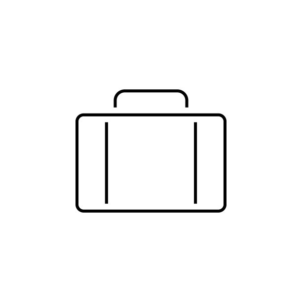 手提箱图标。移动概念和web应用的简单图标材质样式元素。细线图标用于网站设计和开发，应用程序开发图片下载