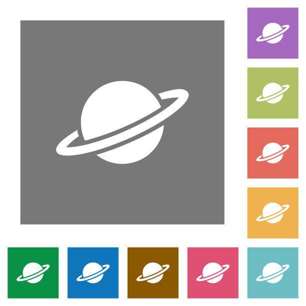 行星方形平面图标图片下载