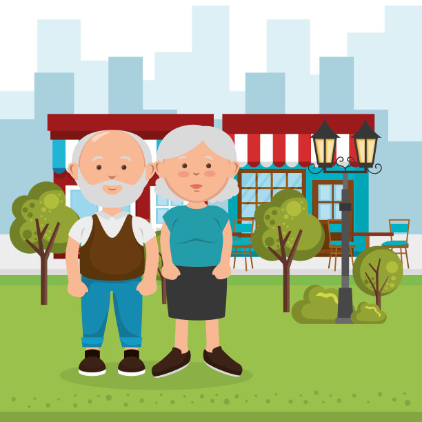 祖父母夫妇在街上图片下载
