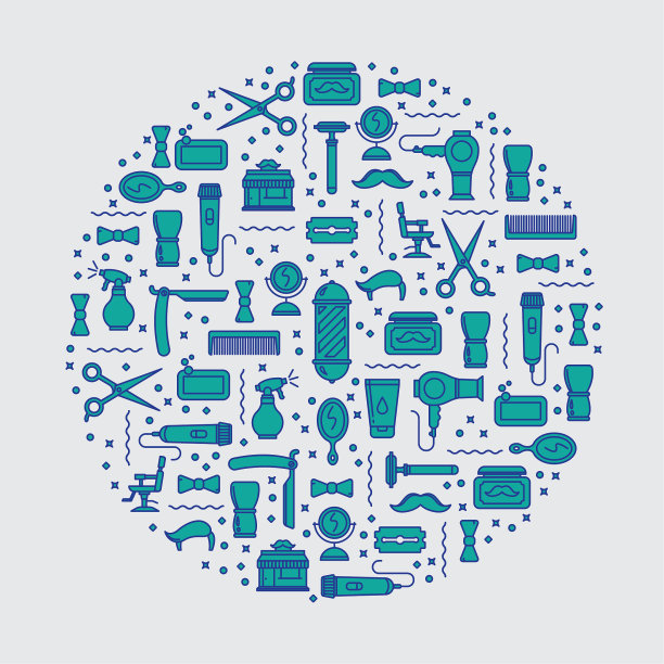 理发店图标背景图片下载